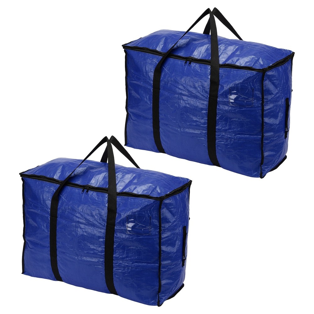 2Pcs Large Moving Bags 27 x 11.4 x 19″ Storage Totes Blue