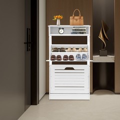 Shoe Cabinet With 2 Flip Drawers Shoe Shelves Shoe Storage Organizer Entryway