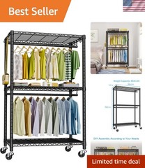 P3 Rolling Clothes Rack, Clothing Racks for Hanging Clothes, Heavy Duty Garme…