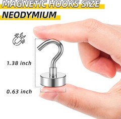20 Pack Magnetic Hooks, 25Lbs Magnet Hooks Heavy Duty, Strong Magnetic Hooks Cru