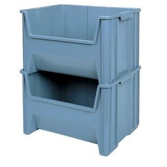 Akro-Mils 13014Grey Hang & Stack Storage Bin, Plastic, 10 7/8 In W, 12 1/2 In