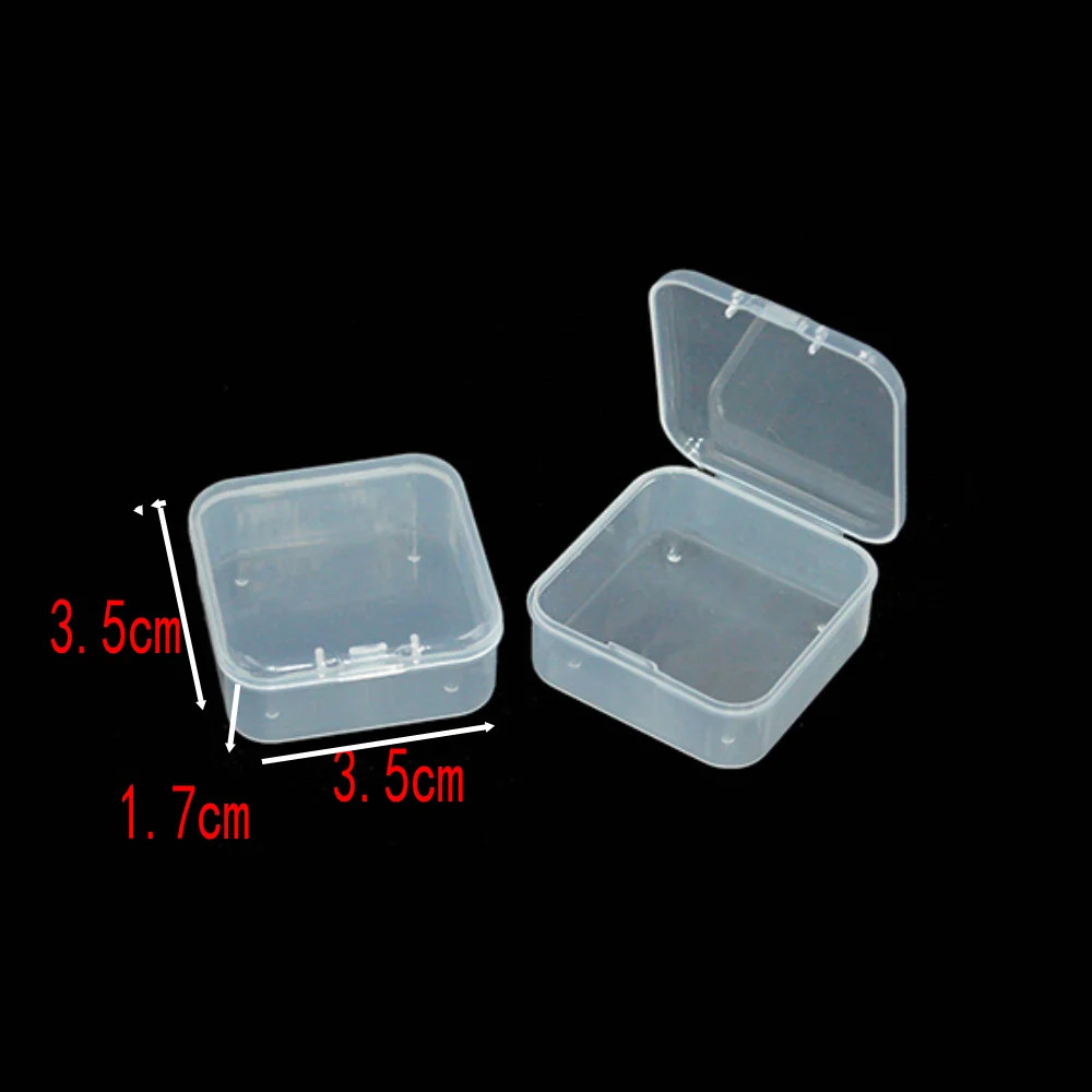 5Pcs/10Pcs PP Storage Box Mini Transparent Plastic Case Container Square Rectang