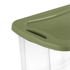 40 Quart Hingelid Clear Storage Box with Latch Lid & Comfort Grip, Da