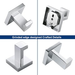 Towel Hooks for Bathrooms, Polished Chrome 2" 2Pack,