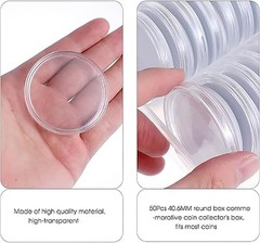 Coin 50 Clear Plastic Holder Capsules Silver Dollar Morgan Silver Dollar 40MM