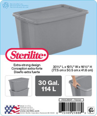 Plastic Storage Tote Box With Lid Stackable Container Bin Basket 30 Gallon