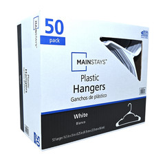 Plastic Clothes Hangers – 50 Pack, Lightweight & Durable – Everyday Use – White