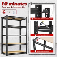 Shelve Racks 5 Tier Heavy Duty Garage Shelving Units Adjustable Storage Shelves