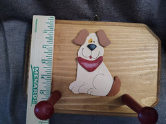 Wooden Dog Leash Hanger or for Collars, Keys, Coats, 9-1/2″w x 6-5/8″ – Handmade