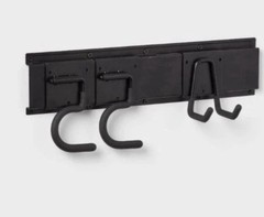 4x Brightroom Heavy Duty Steel Hook Rail Powder Coated Black18”L X .5” W X 4”H