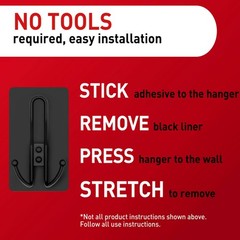 Command X-Large Matte Black Triple Hook, 1 Hook, 3 Strips, Damage-Free Hanging