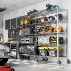 MZG Storage Rack Metal Shelving Wire Shelves Tool Garage Rack Shelves 76.8″H