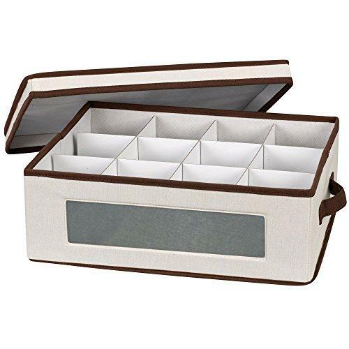 Household Essentials 538 Vision China Storage Box for Tea Cups and Mugs with Lid