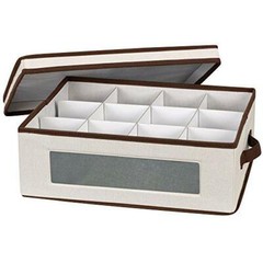 Household Essentials 538 Vision China Storage Box for Tea Cups and Mugs with Lid
