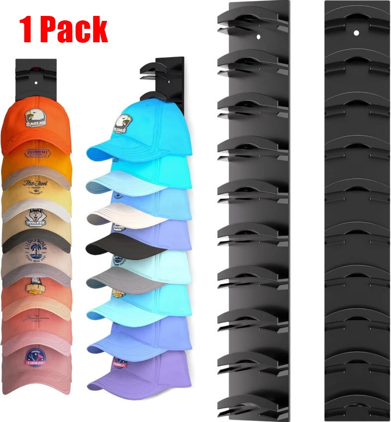1-4 Pack Hat Organizer for Baseball Caps, Hat Rack for Wall with Strong Adhesive