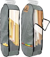 2PCS 50”Garment Bags for Hanging Clothes, Large Breathable Garment Bag for Close