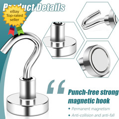 32 Pack Magnetic Hooks Heavy Duty 25 Lbs Strong Magnet Hooks Storage