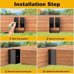 FMhotu Concealed Joist Hanger (1 Pack),4″x6″ Outdoor Concealed-Flange Joist B…