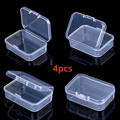 4X Small Plastic Storage Container Box DIY Coins Screws Jewelry Travel Beads