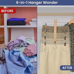 2- Pack- USTECH 6-in-1 Multi-Tier Closet Organizer Heavy-Duty Space Saver Hanger