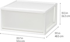 47 Qt. White Stackable Plastic Drawer Organizer – 2 Pack
