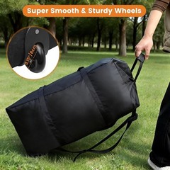 2 Pack Extra Heavy Duty Large Moving Bags, Clothes Storage Totes with 2 Wheels