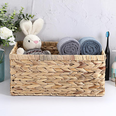 Natural Water Hyacinth Storage Basket with Handles – Stylish Home Organizer