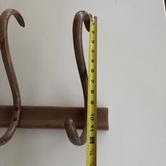 Vintage Bentwood 3 Hook Wall Mount Hat Coat Jacket Scarf Rack Thonet Style Brown
