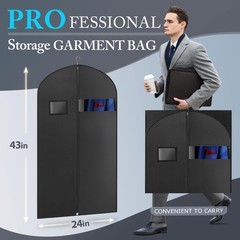10 Pack 43-inch Garment Bags for Travel, Garment Bags for Hanging Clothes wit…