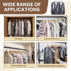 43 Pack Plastic Garment Bags for Clothes, Clear Dry Cleaning Bags for Coats
