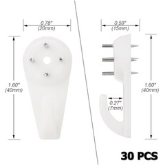 30pcs Concrete Wall Hooks, Non-Trace Picture Hanger for