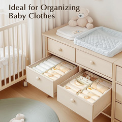 Drawer Organizers Clothes, Set of 4 Dresser Organizer Bins, Fabric Closet Organi