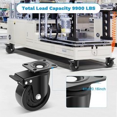 5 Inch Heavy Duty Casters Set of 4, Industrial Grade Casters 9900 lbs, Low Gr…