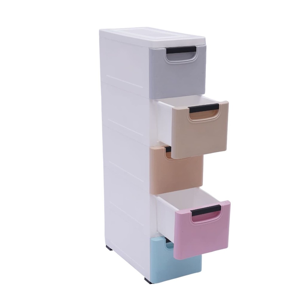 Plastic Drawers Dresser with 5 Drawers Tower Closet Storage Organizer Cabinet