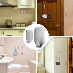 32 PCS Adhesive Hooks Heavy Duty Wall Stainless Steel Waterproof Hanger