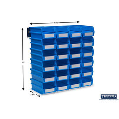 17 In. H X 16.5 In. W X 7.375 In. D Blue Plastic 24-Cube Organizer