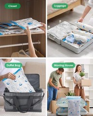 Travel Compression Bags, 25 Pack Vacuum Storage Bags, Vacuum Seal Bags
