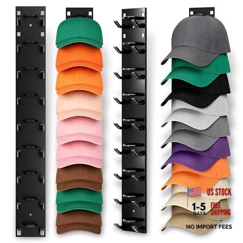 Hat Organizer for Baseball Caps,Hat Rack for Wall to Organize 2pcs Black