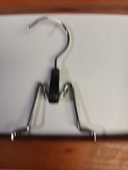 Set of 6 Wooden Clamp Pants Or Skirt Hangers with Metal Clips 11 Inches