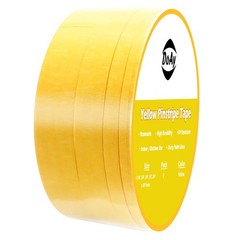 Pinstripe Tape 5 Rolls Masking Thin Automotive Craft Art Yellow 5 Sizes