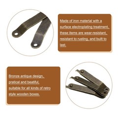 10pcs Lid Folding Support Hinges Bronze(Folded L 2.7″/68mm Plate W 0.4″/11mm)