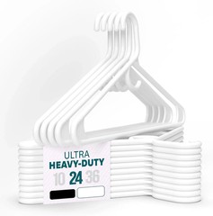 Ultra Heavy Duty Plastic Clothes Hangers – White Strong Durable Coat & Suit Hang