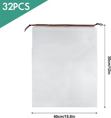 32 Pcs Shoe Bags for Travel, 15.7″ x 11.8″ Clear Drawstring Storage Bags Shoes