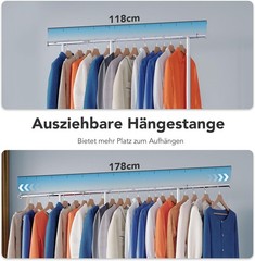 Flexible Mobile Coat Rack with Bottom Rack and Adjustable Heights