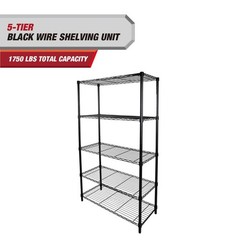 Hyper Tough 5-Tier Wire Storage Shelves, 36″ W x 16″ D x 72″ H, 1750 lb Load