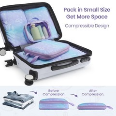 Compression Packing Cubes Travel – 5 Set Packing Cubes for Suitcases, Lightwe…