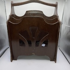 Vintage Dark Walnut Magazine Rack 12”x16”x10”