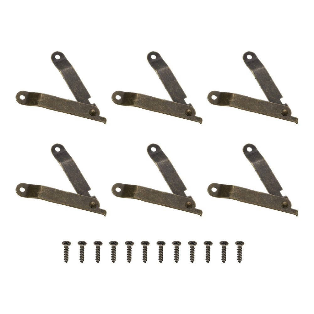 10pcs Lid Folding Support Hinges Bronze(Folded L 2.7″/68mm Plate W 0.4″/11mm)