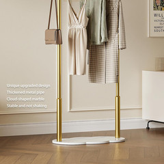 Stylish Gold Clothing Rack with Marble Base for Small Spaces and Bedrooms