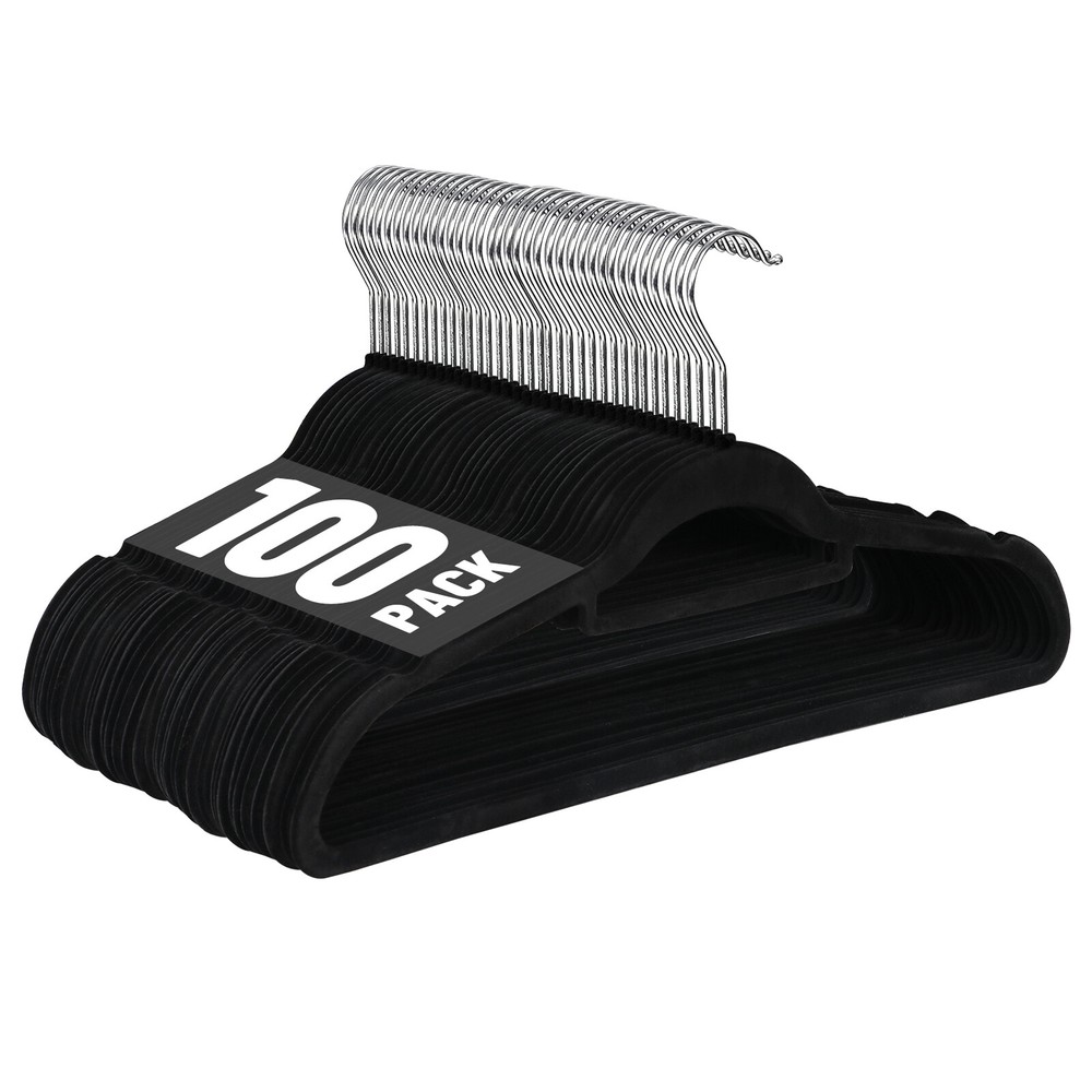 100/200/300/400 PCS Velvet Hangers 360 Swivel Hook Non-slip Surface Hangers